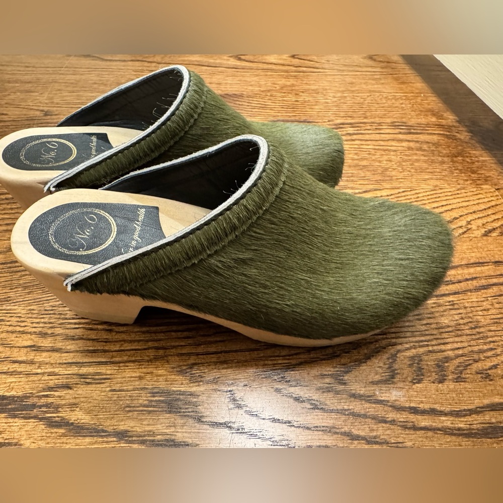 No.6 Old School Clog on Mid Heel in Forest Pony size 38(8)